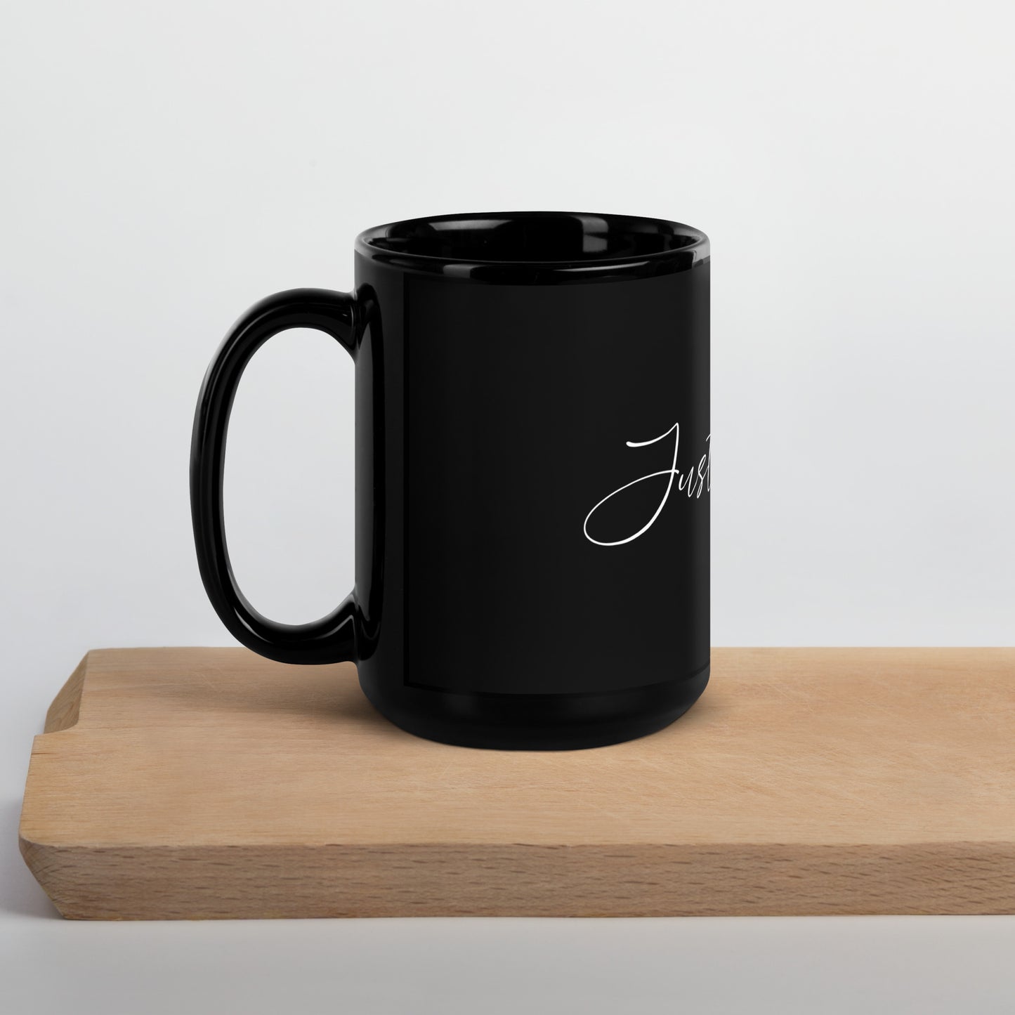 Just Breathe Black Glossy Mug