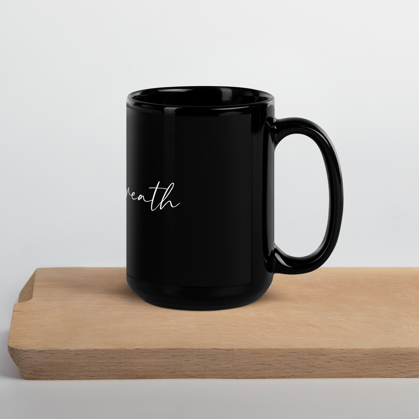 Just Breathe Black Glossy Mug